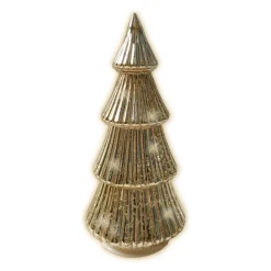 Kerstboom goud glas 22 cm met LED-lampjes