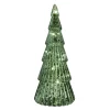 Kerstboom groen glas 21 cm met LED-lampjes