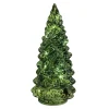 Kerstboom groen glas 19 cm met LED-lampjes