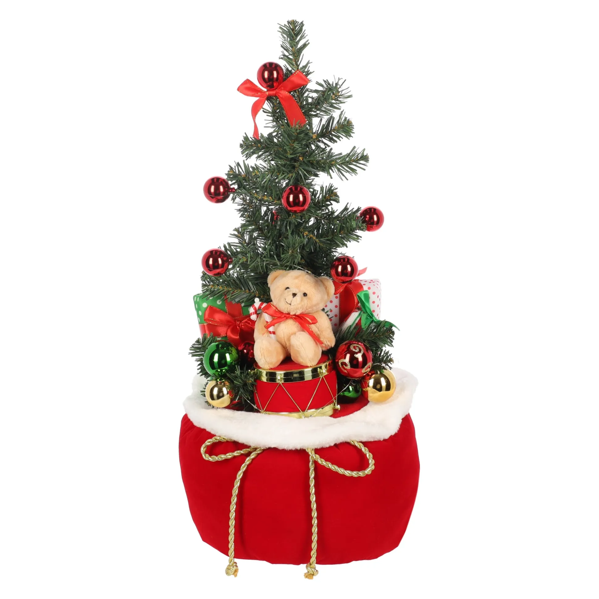 Kerstboom met beer 63 cm LED-warm wit