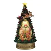 Kerstboom met slee glitter 34 cm