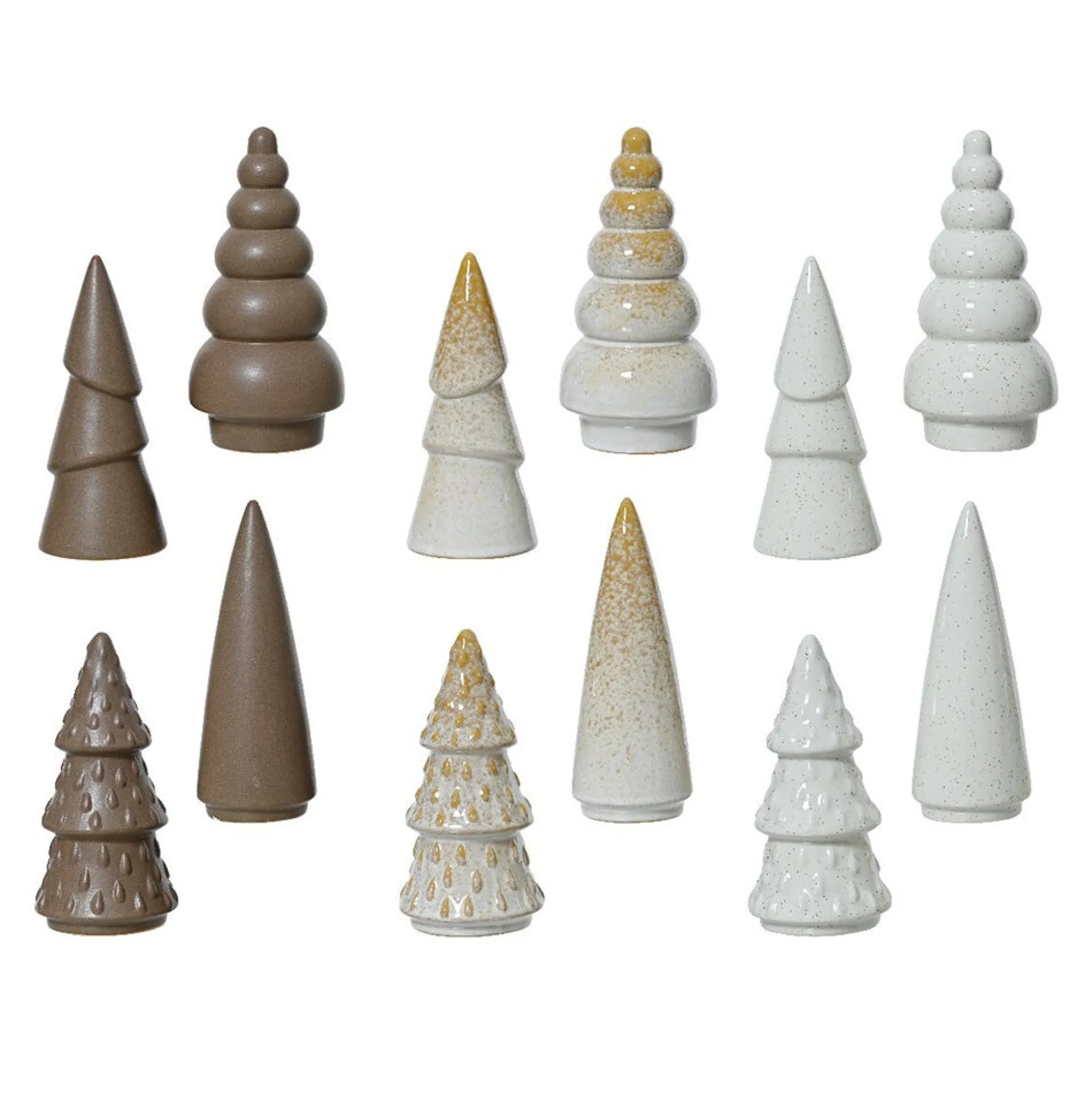 Kerstboom porselein beige 15 cm