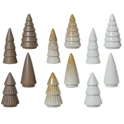 Kerstboom porselein beige 10 cm