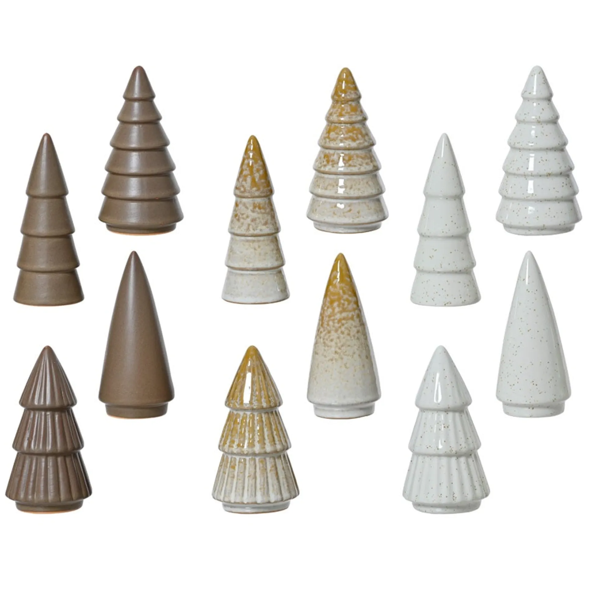 Kerstboom porselein beige 10 cm