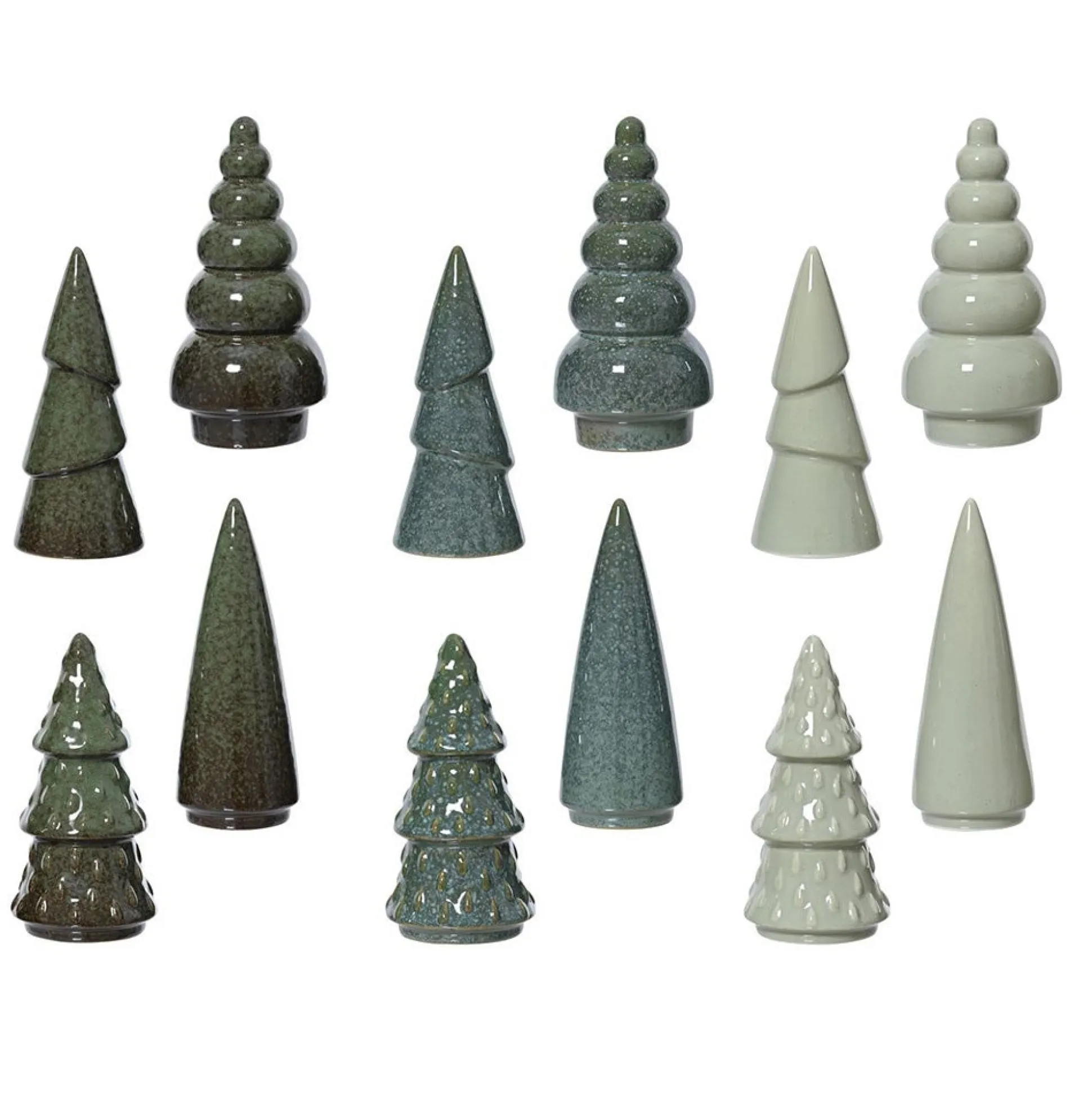 Kerstboom porselein groen 15 cm