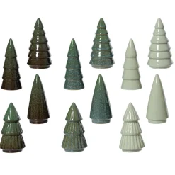 Kerstboom porselein groen 10 cm