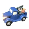 Kerstdorp auto blauwe 10x6cm