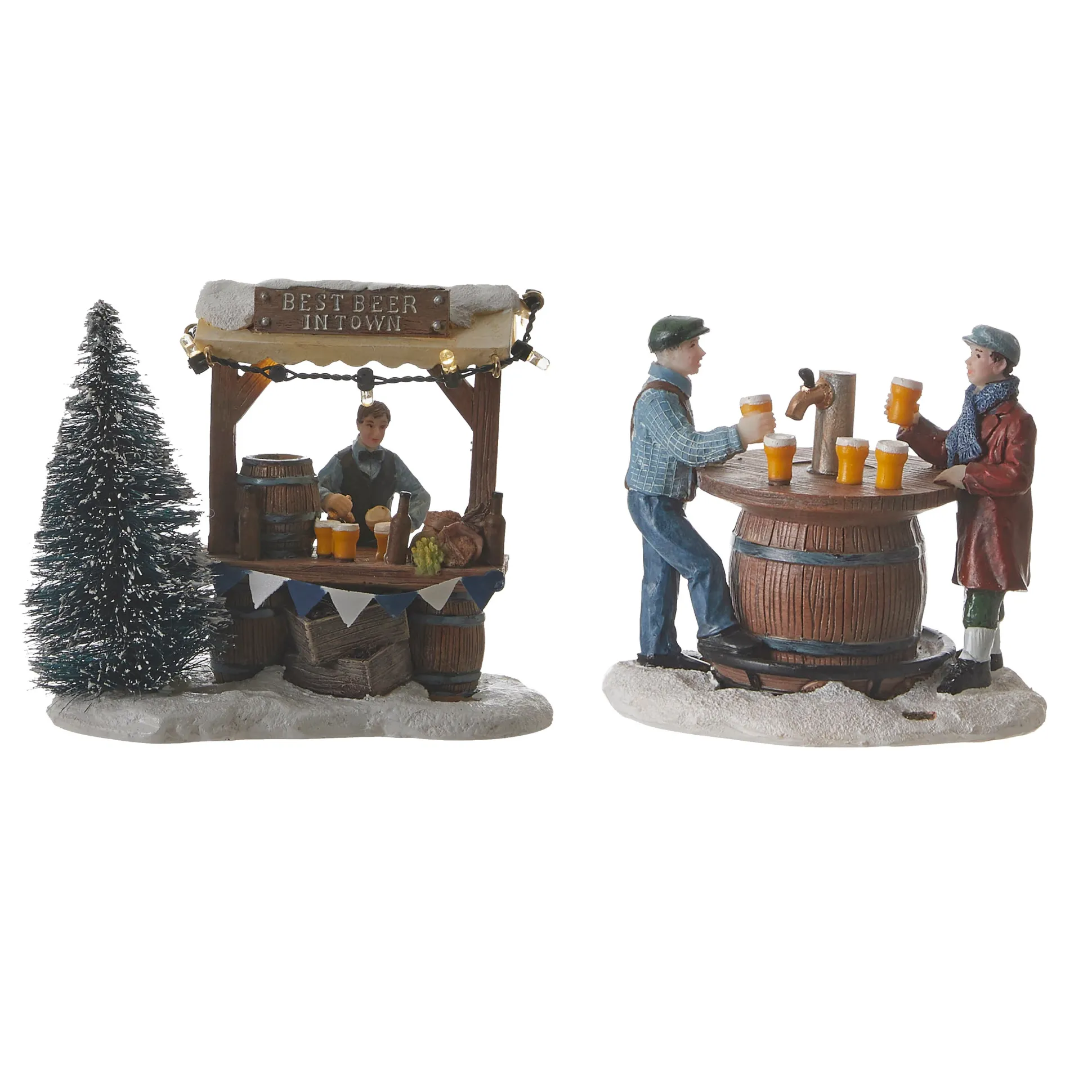 Kerstdorp Bierkraam 12x8x10cm