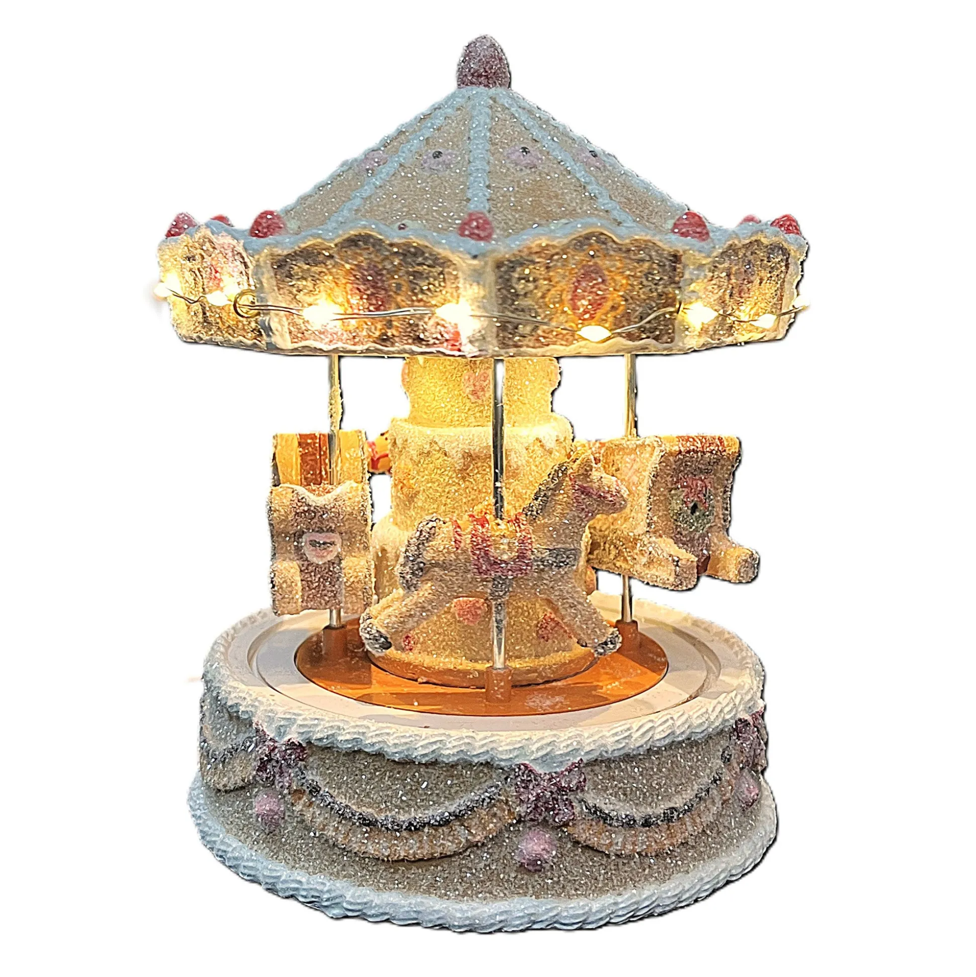 Kerstdorp draaimolen 13x13x16cm