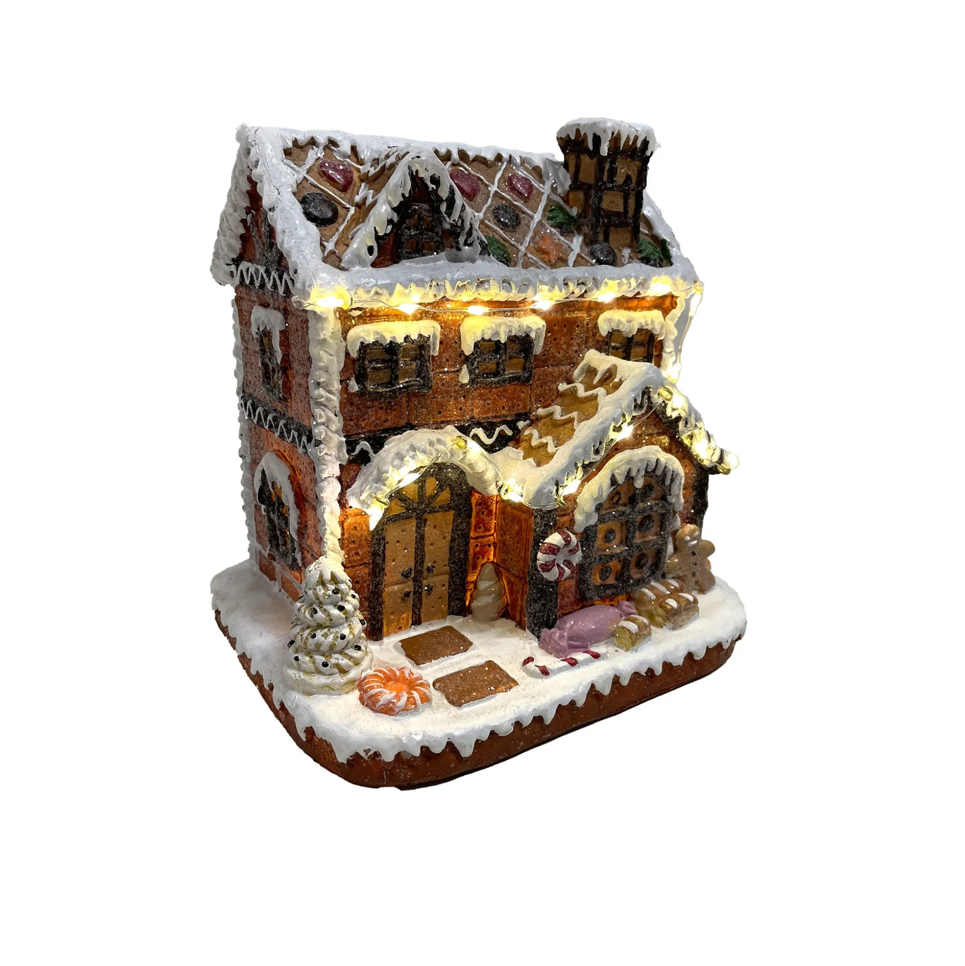Kerstdorp gingerbread zuurstok 17x18cm