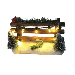 Kerstdorp hekwerk hout 9x4x6cm
