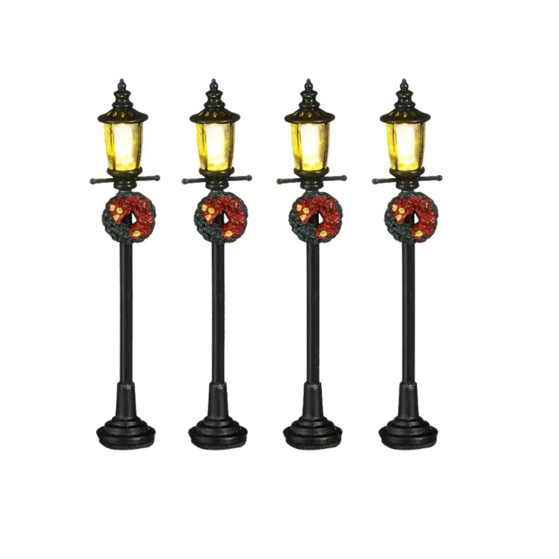 Kerstdorp Lantaarn 4st 10cm