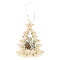 Kerstdorp lasercut kerstboom 23 x 30 cm