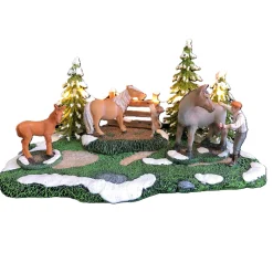 Kerstdorp paarden 25x15x13cm