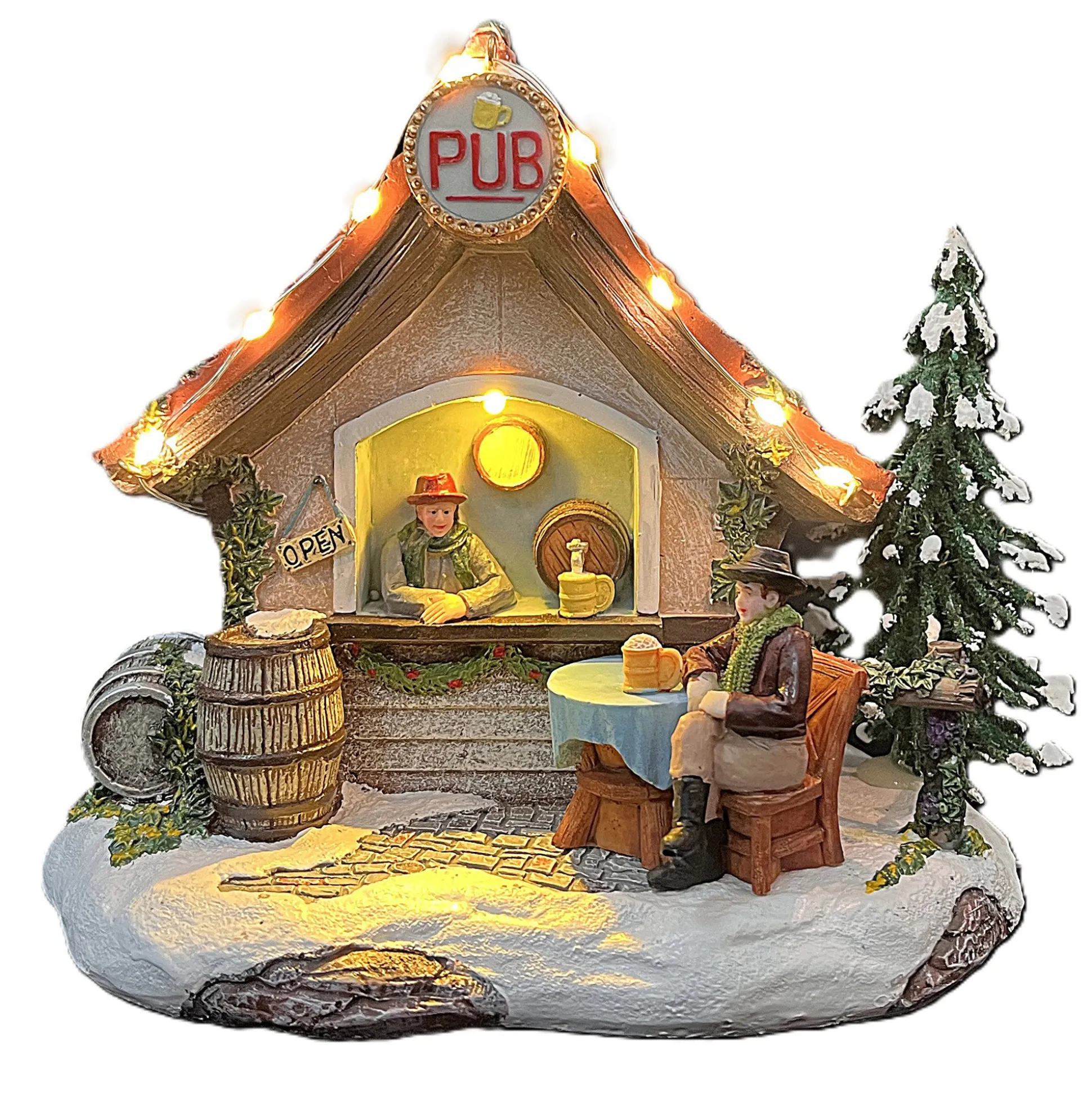 Kerstdorp pub 16x12x14cm