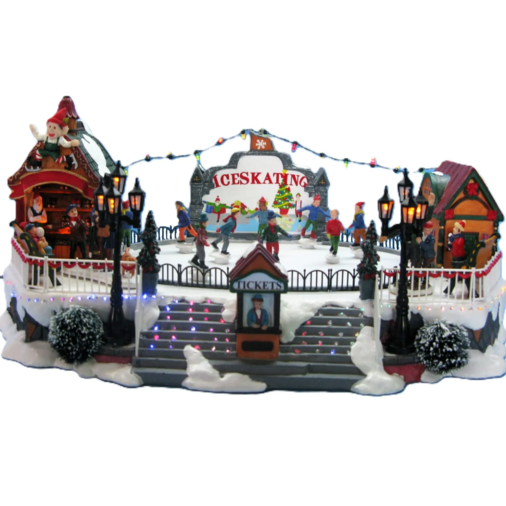 Kerstdorp schaatsbaan 40x28x17cm