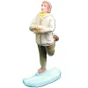 Kerstdorp schaatster beige