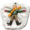 Kerstdorp sneeuwengel jongen 6cm