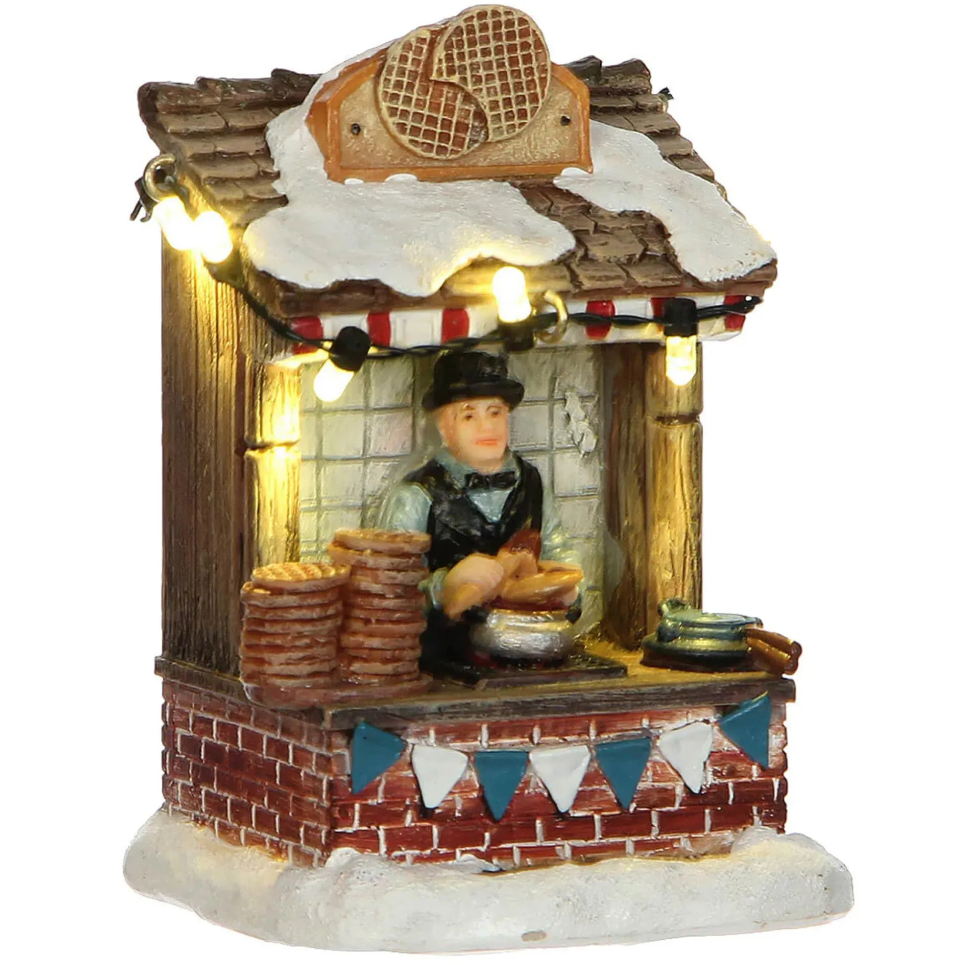 Kerstdorp Stroopwafel 7x6x10cm