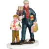 Kerstdorp vader met zoon 5x3x7cm