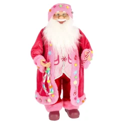 Kerstman 60 cm candy pink