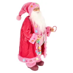 Kerstman 60 cm candy pink