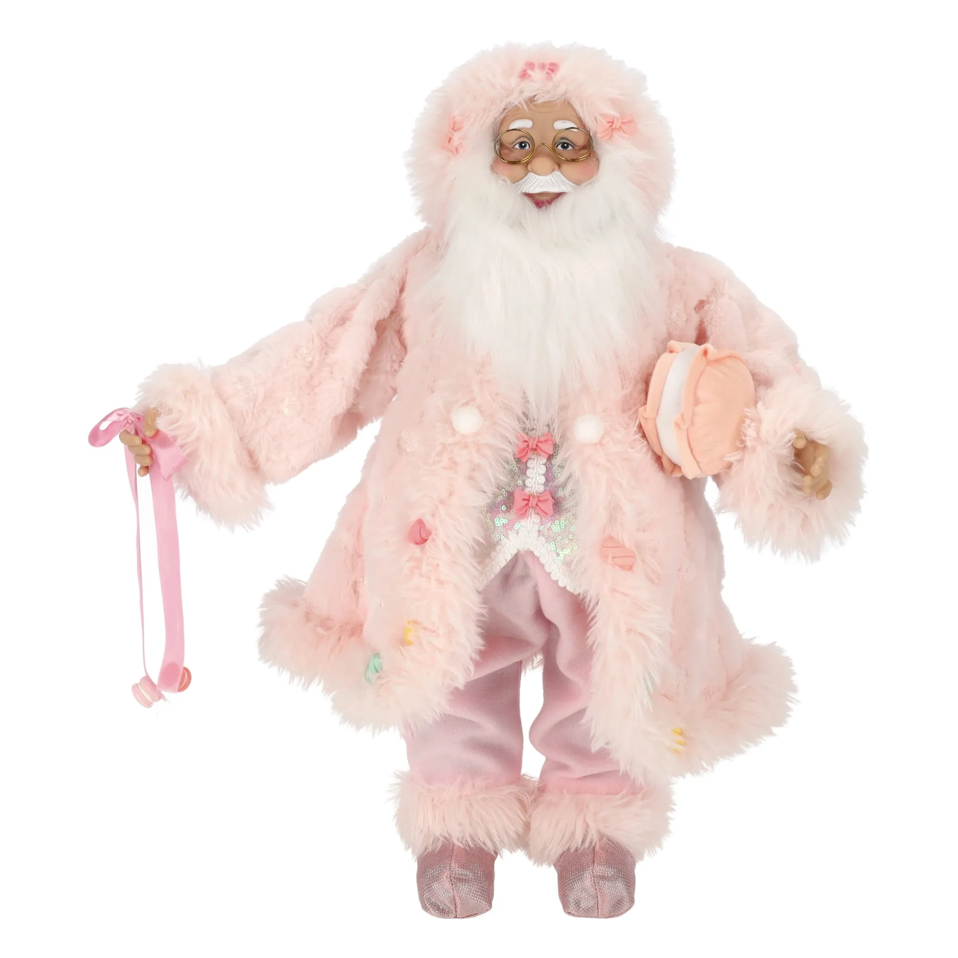 Kerstman 60 cm candy pink