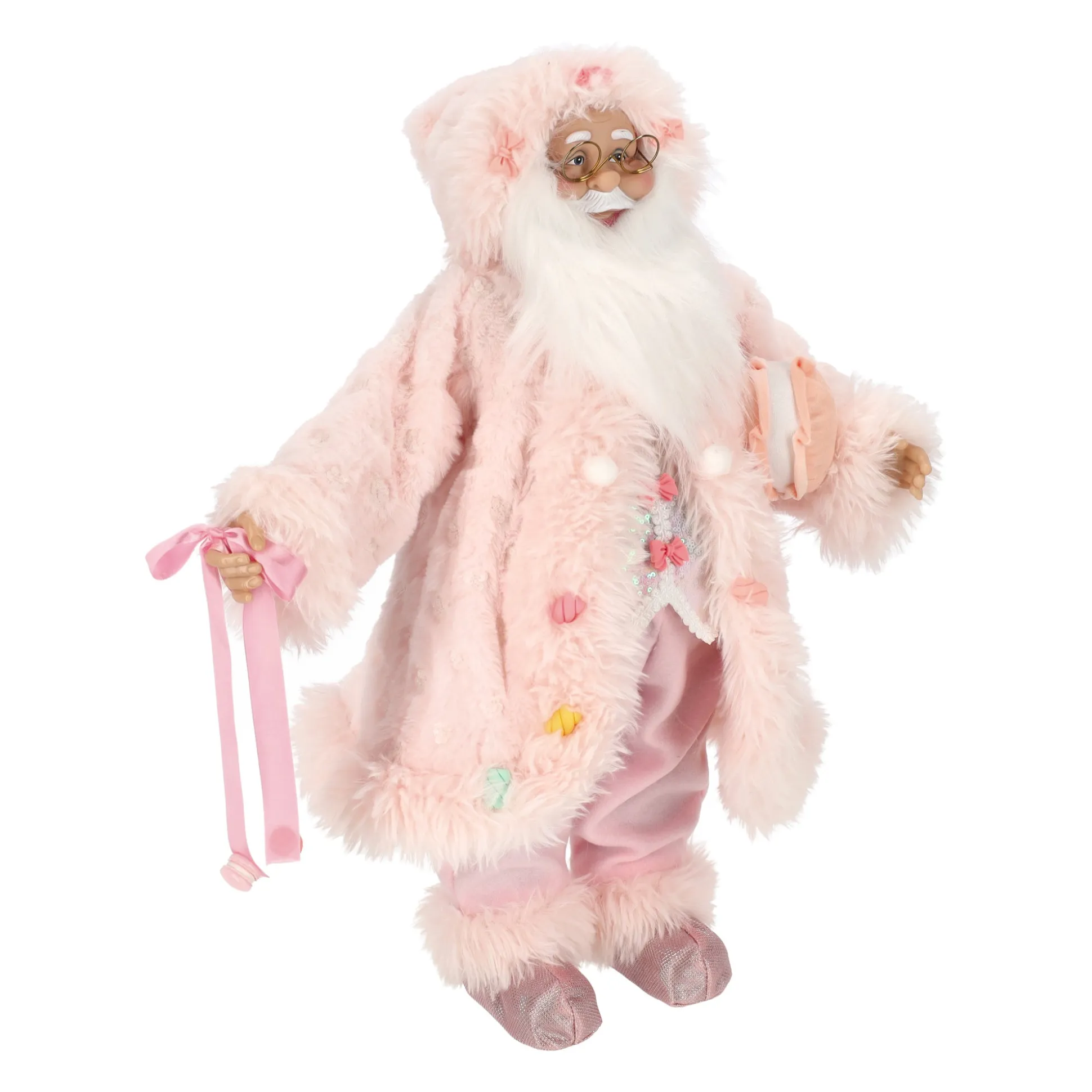 Kerstman 60 cm candy pink