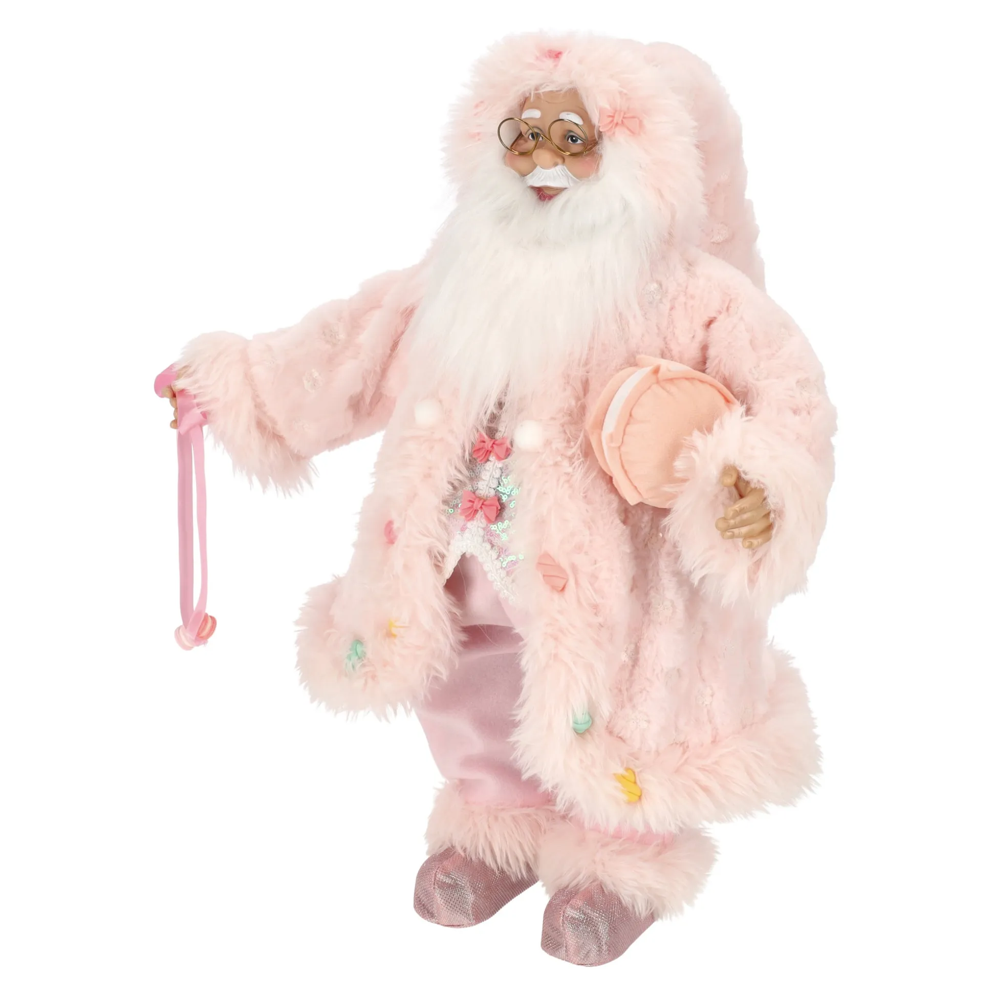 Kerstman 60 cm candy pink