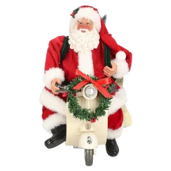 Kerstman 28 cm op vespa