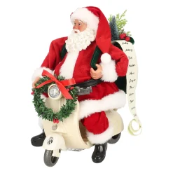 Kerstman 28 cm op vespa