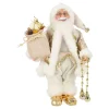 Kerstman 30cm luxe goud