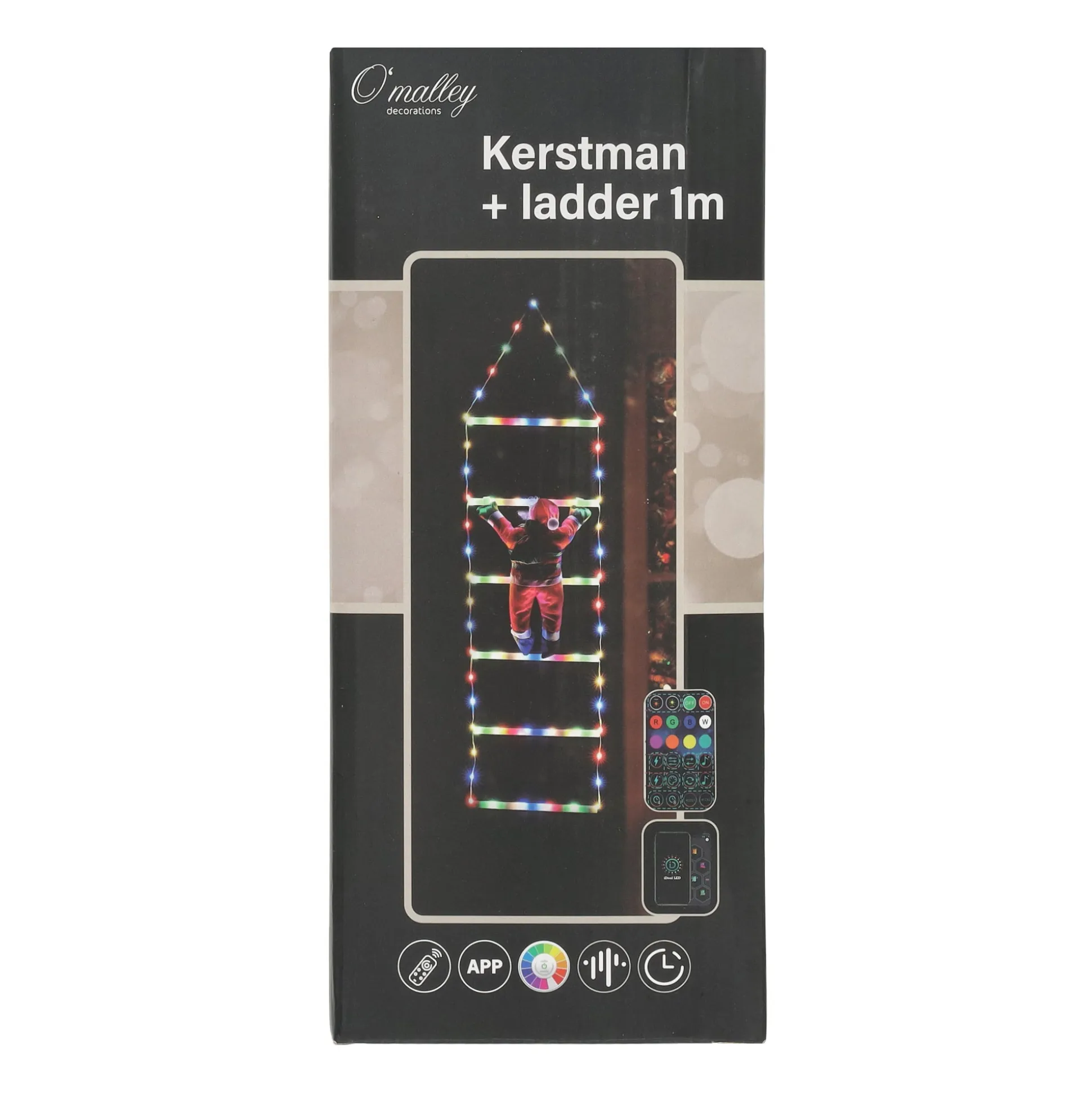 Kerstman op ladder 116 RGB-LED
