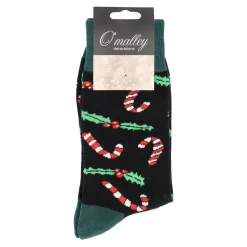 Kerstsok candycane groen 39-43
