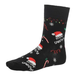Kerstsok Merry zwart 39-43