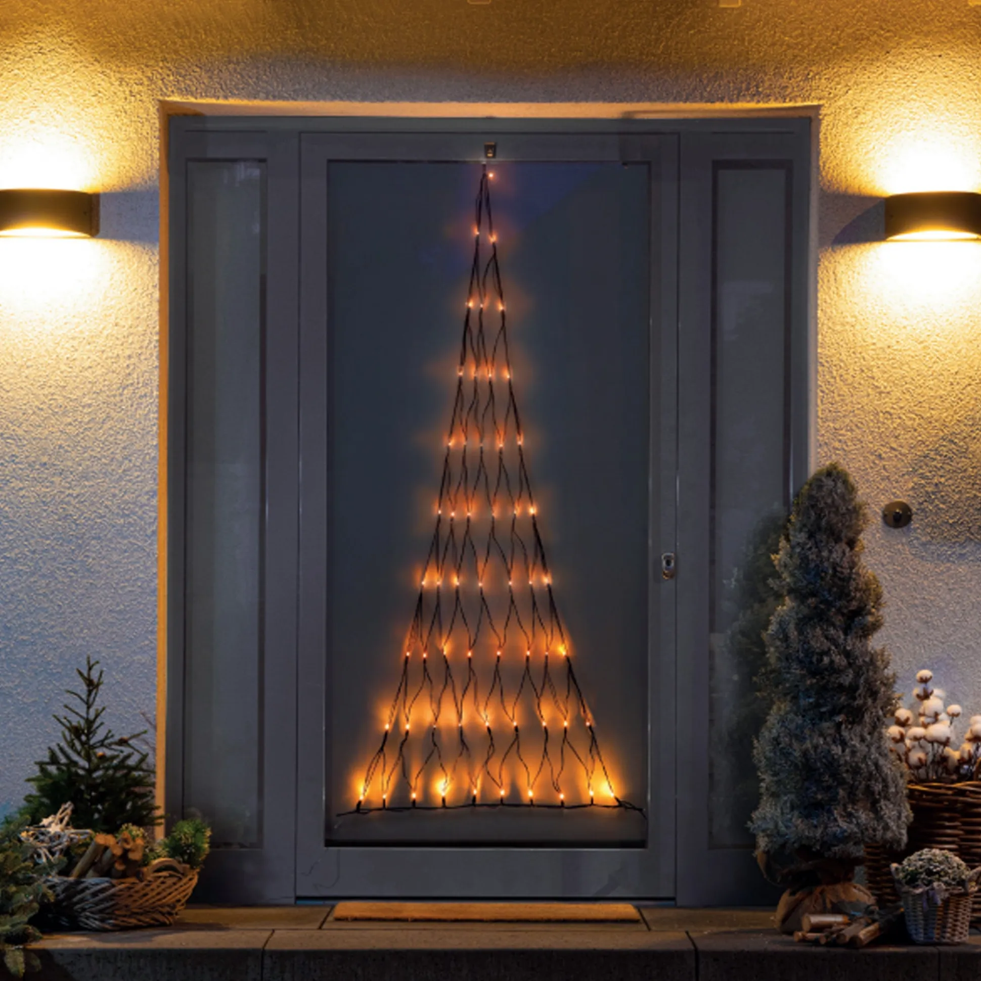 Kerstverlichting net kerstboom 170cm classic gold