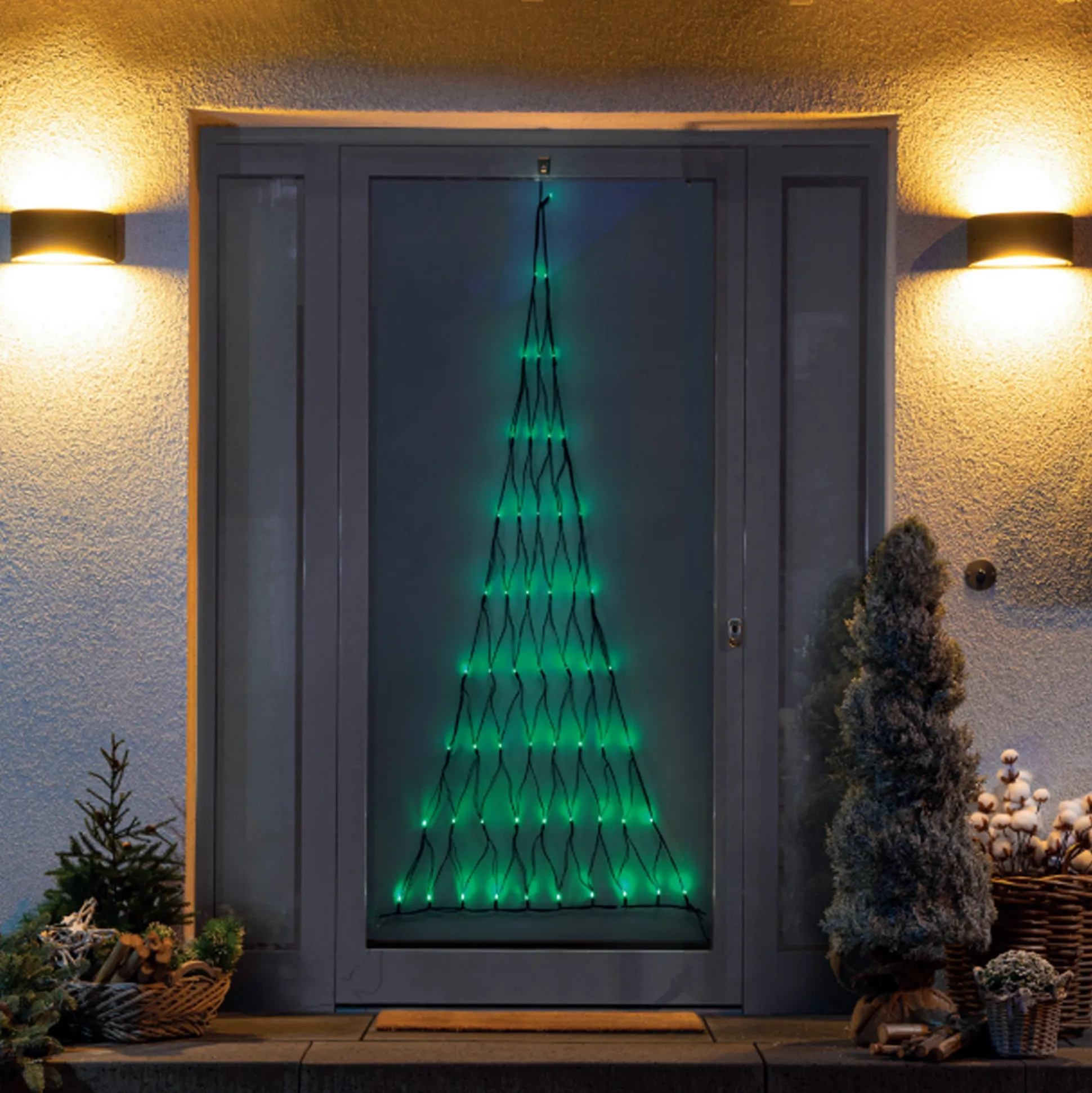 Kerstverlichting net kerstboom 170cm groen