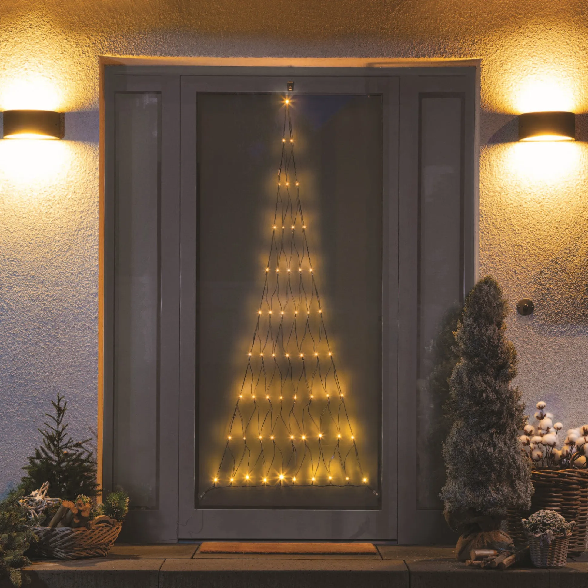 Kerstverlichting net kerstboom 170cm warm wit
