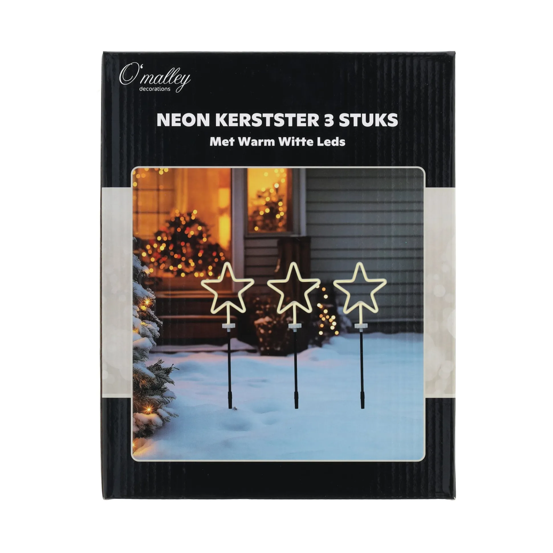 Kerstverlichting ster neon 3st. LED-ww