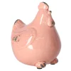 Kip keramiek 15 cm antiek roze