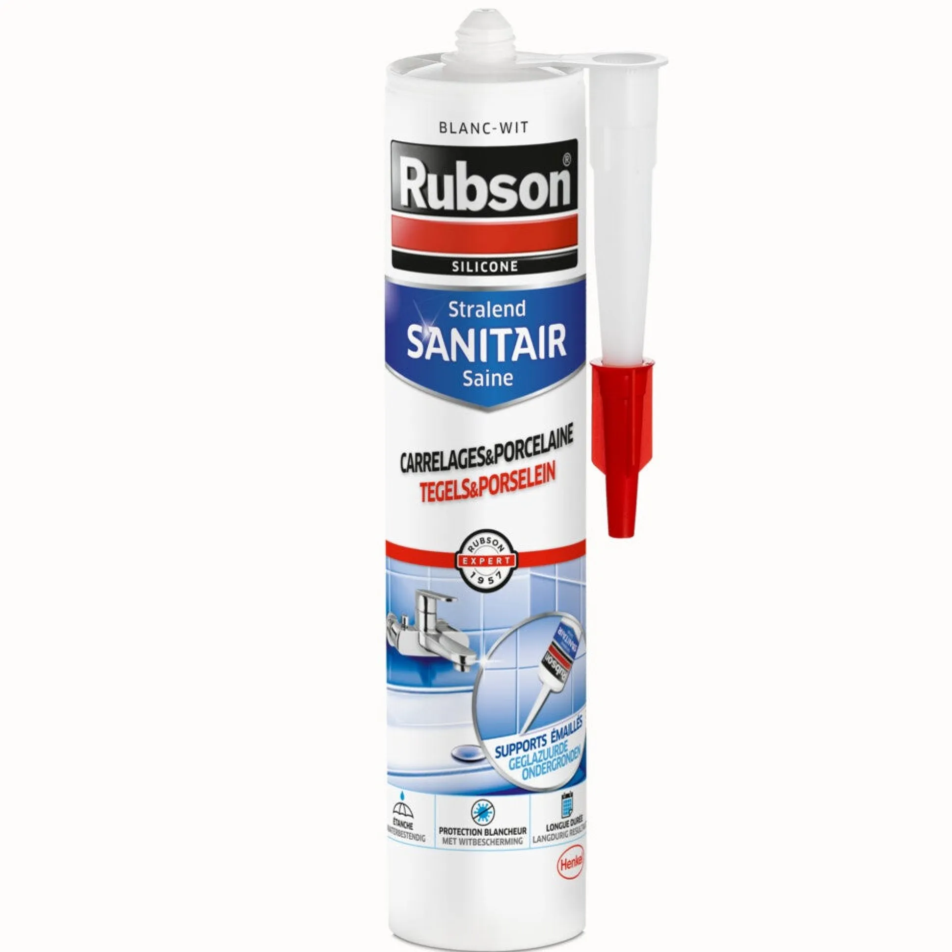 Kit sanitair tegels+porselein wit Rubson