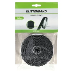 Klittenband 30mmx5.6m zwart