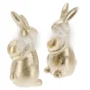 Konijn met ei 16cm goud