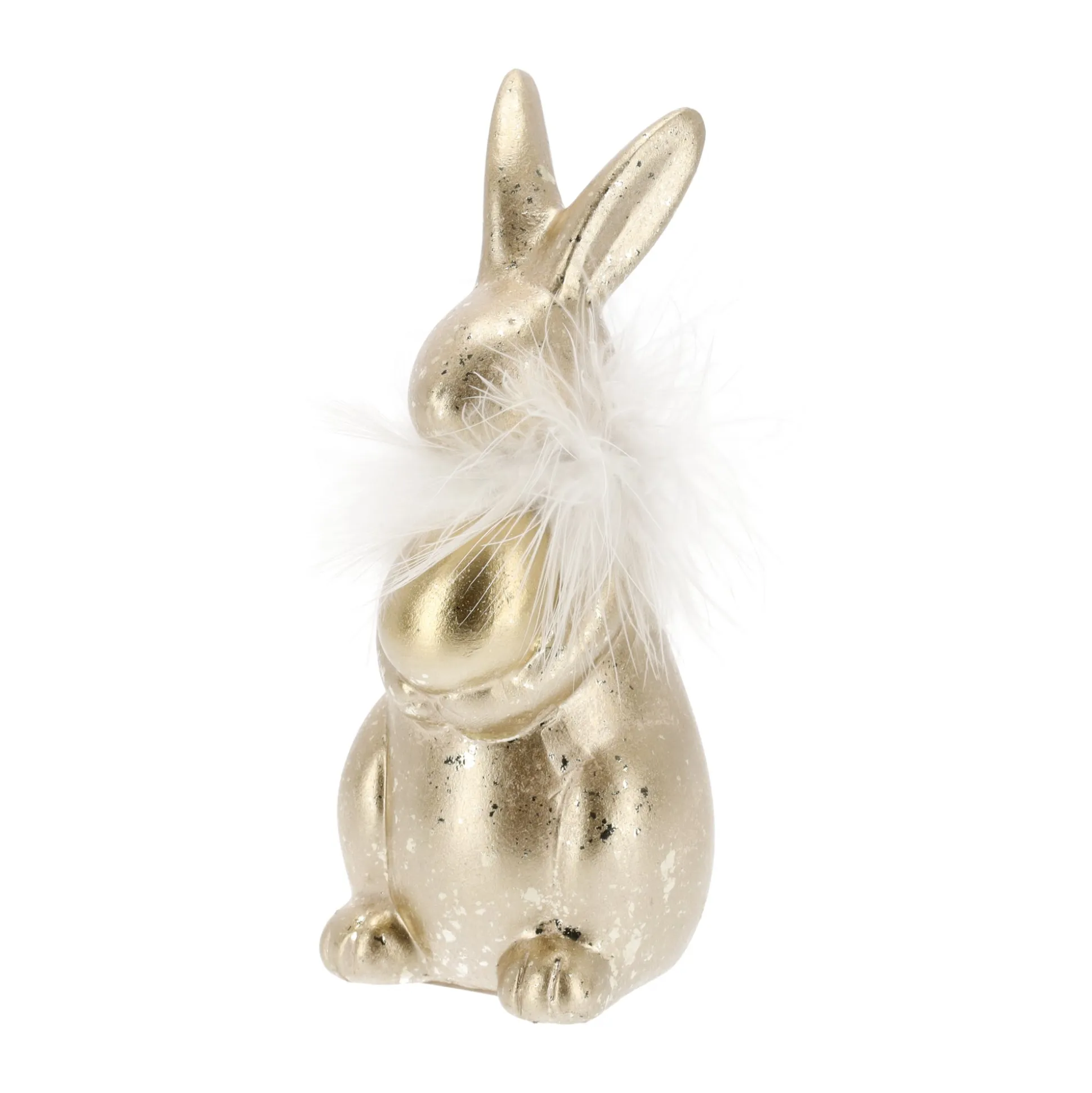 Konijn met ei 16cm goud