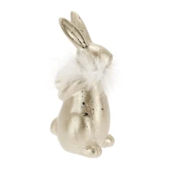 Konijn met ei 16cm goud