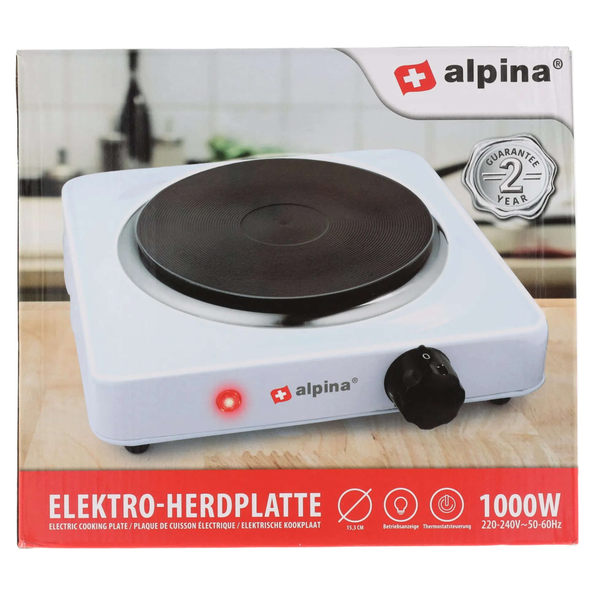 Kookplaat 1000W Alpina