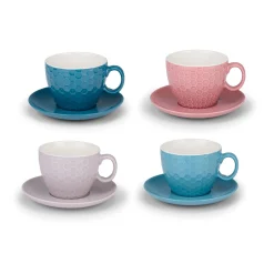 Kop+schotelset cappuccino 8-delig assorti Alpina