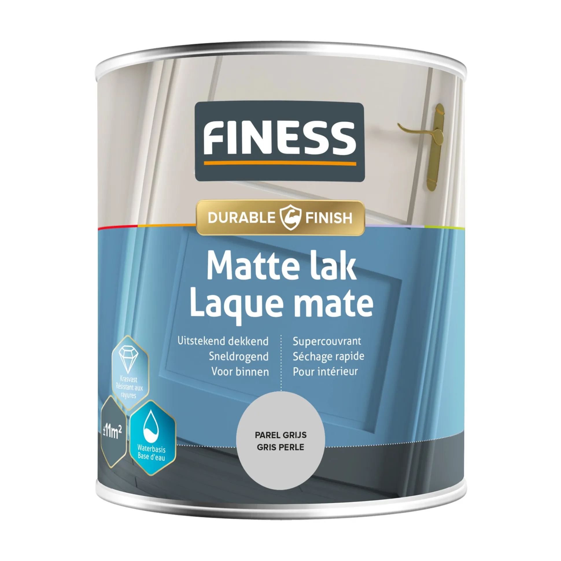 Lak waterb mat p.grijs 1487 750ml