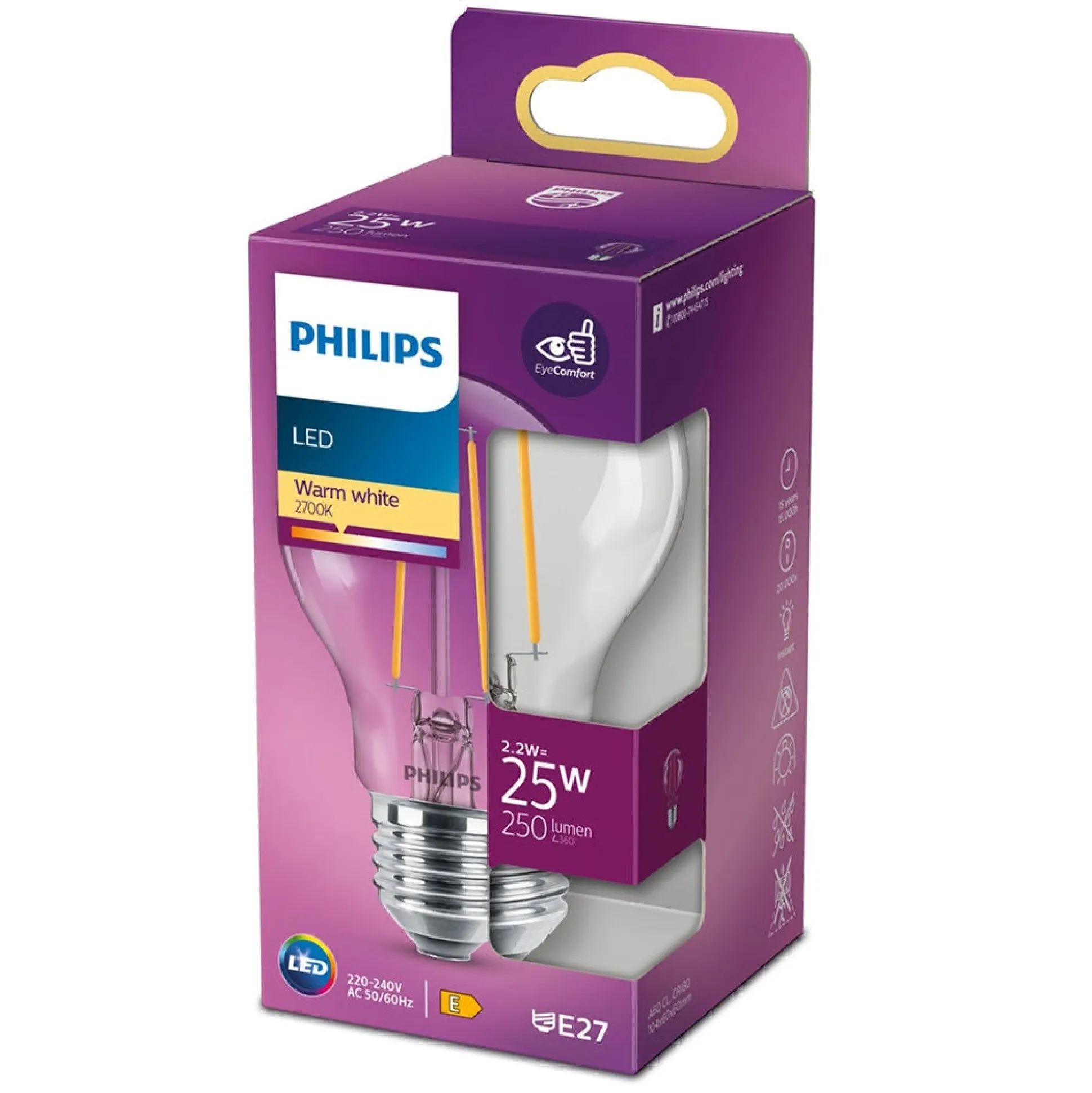 Lamp LED peer clear deco 25W E27