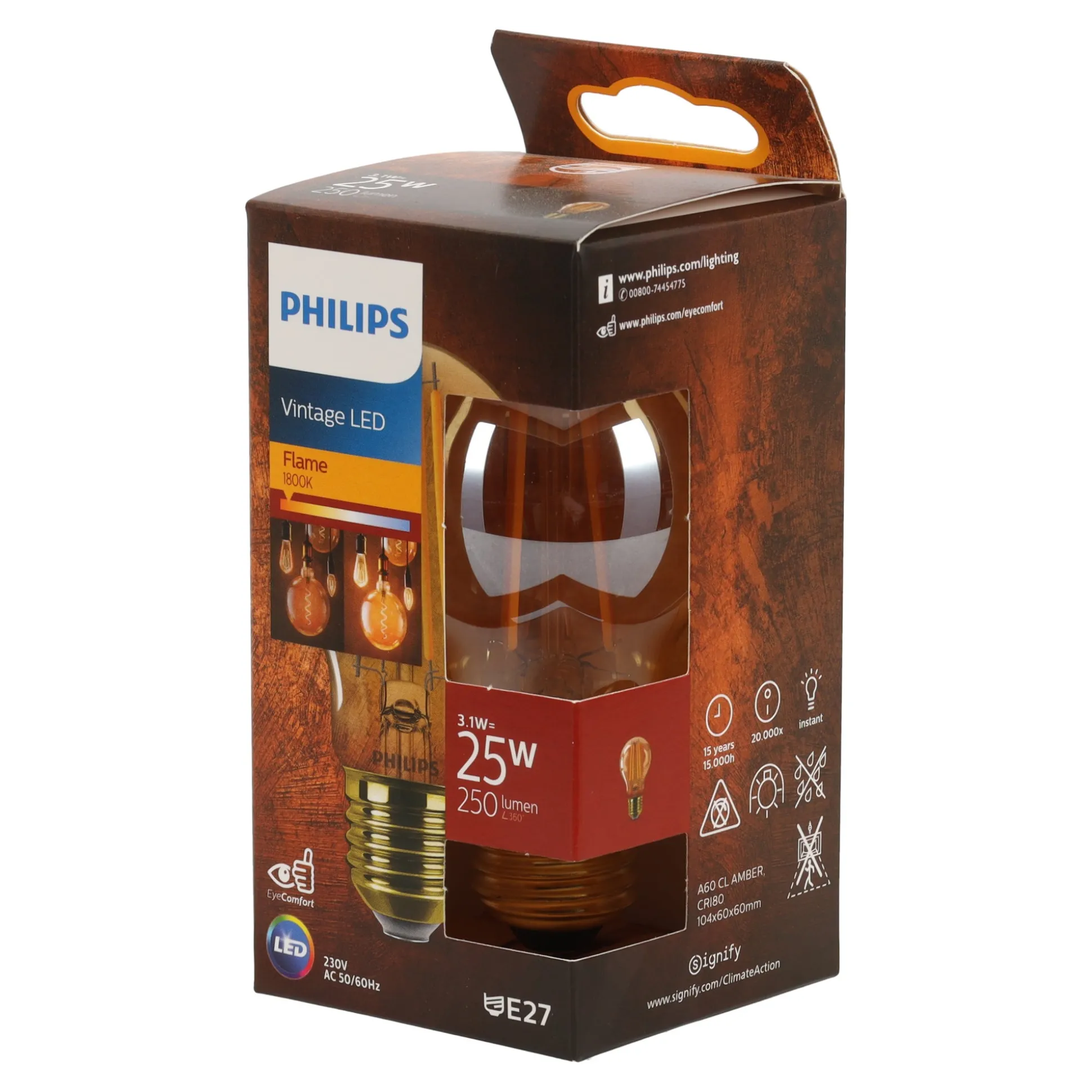 Lamp LED peer gold 25W E27 Philips